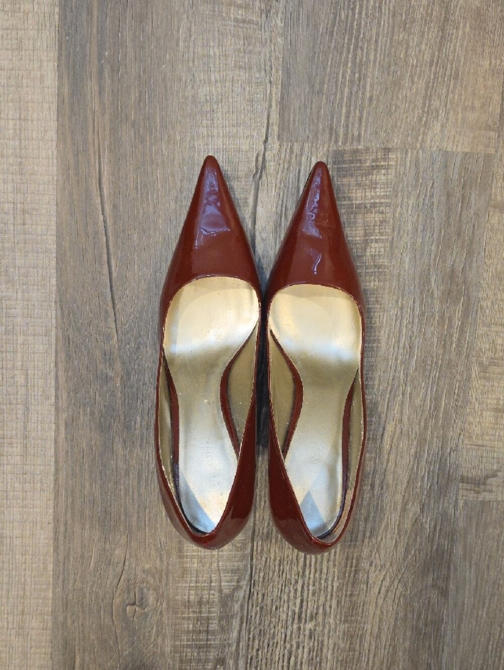 Nine West Women's Pointed Patent Pumps - Burgundy - Picture 3 of 8